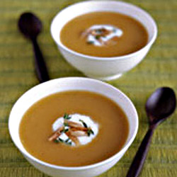 Curried Butternut Squash Soup with Almonds