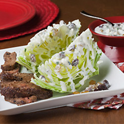Steak Salad with Raisin Blue Cheese Dressing