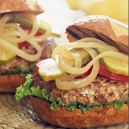 Spiced Pork and Apple Burgers with Maple Dijon