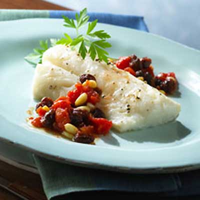 Baked Fish with Raisins and Pine Nuts