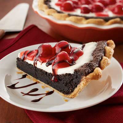 Cherry Sour Cream Fudge Pie