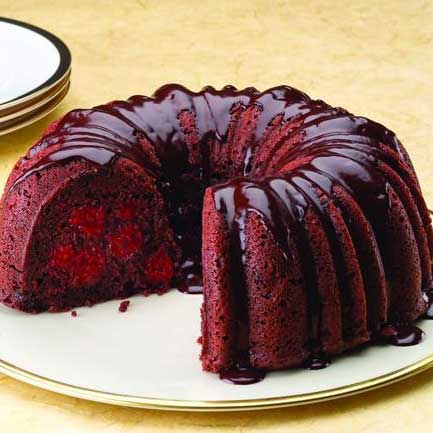 Chocolate Cherry Cake with Rum Ganache