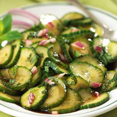 Cranberry Mint Marinated Cucumbers