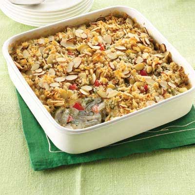 Crunchy Green Bean & Red Pepper Casserole