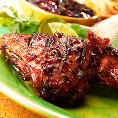 Grilled Chicken Breasts with Tex Mex Cranberry Glaze