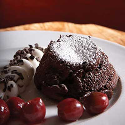 Molten Lava Cake with Cherry Compote & Devonshire Cream