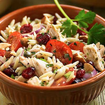 Orzo, Chicken and Fresh Basil Salad