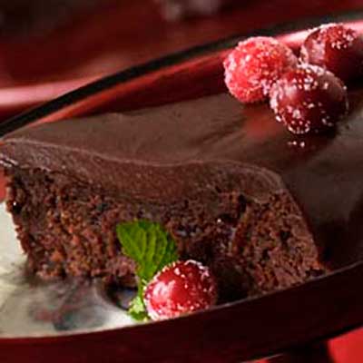 Outrageous Chocolate Cranberry Fudge Cake