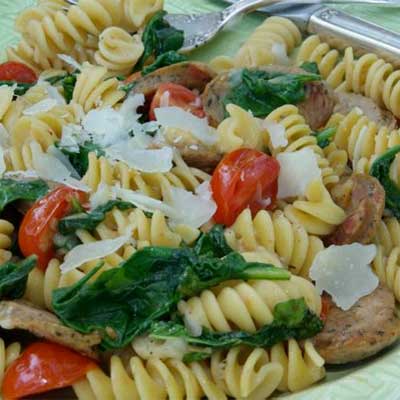 Pasta with Arugula and Chicken Sausage