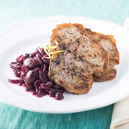 Pork Chops with Grape Confit