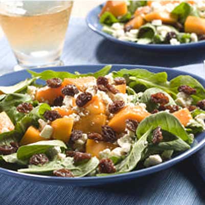 Raisin, Butternut Squash and Arugula Salad