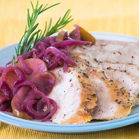 Roasted Turkey Tenderloin with Onion-Apple Compote