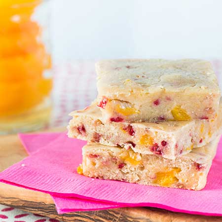 Strawberry Peach Blondies