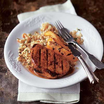 Mustard & Bourbon Glazed Pork Chops