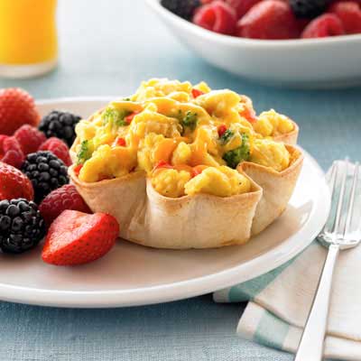 Scrambled Egg Tortilla Cups