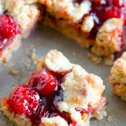 Apple Butter Cherry Cobbler Bars