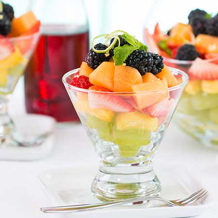 Fruit Salad with Grape and Ginger-Lime Syrup