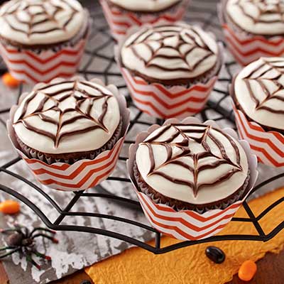 Halloween Spider Web Cupcakes