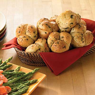 Quick Cloverleaf Herb Rolls