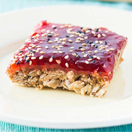 Reduced Sugar Strawberry Oat Bars