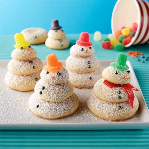 Powdered Sugar Snowmen Cookies