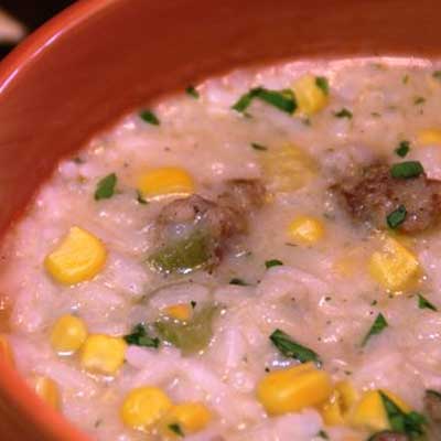 Sausage, Corn and Rice Chowder