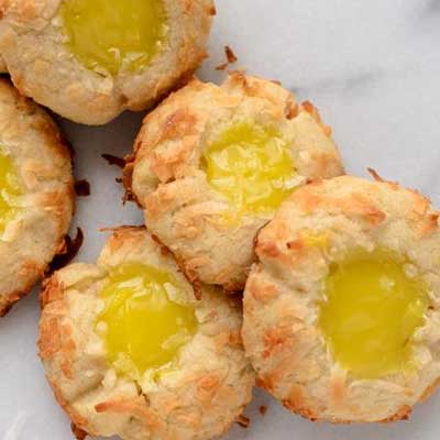 Lemon Coconut Thumbprint Cookies