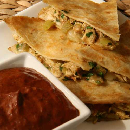 Grilled Spicy Chicken & Apple Quesadillas