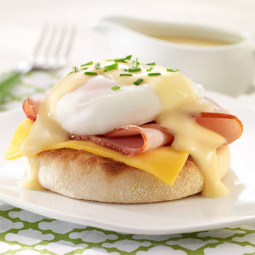 Cheesy Eggs Benedict