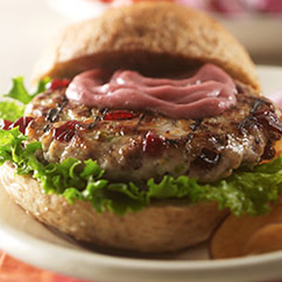 Grilled Turkey and Cranberry Burgers