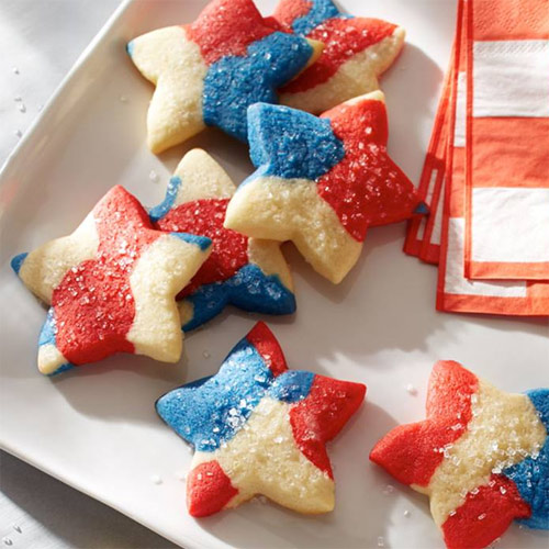 Red, White & Blue Tie-Dyed Cookies