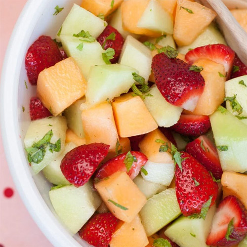 Fruit Salad with Lemon and Mint Sauce