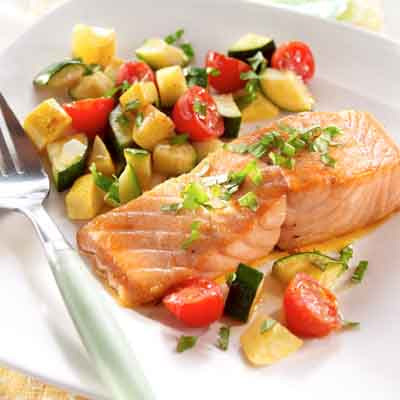 Salmon & Summer Squash with Basil