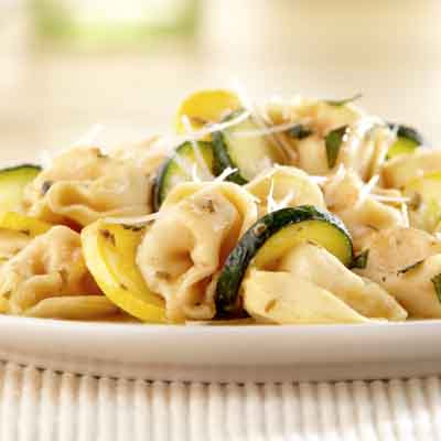 Three Cheese Tortellini with Summer Squash & Fresh Basil