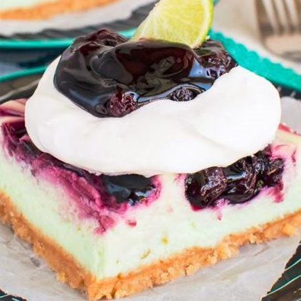 Blueberry Key Lime Cheesecake Bars