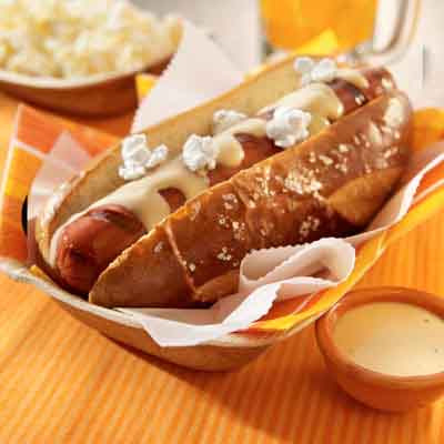 Beer Cheese Pretzel Dog