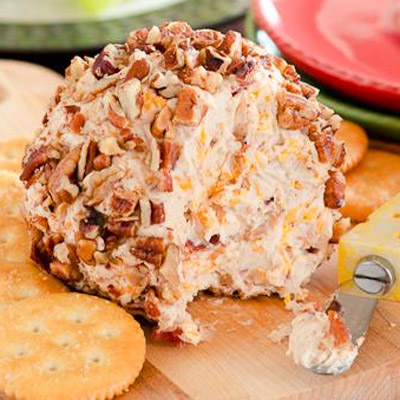 Pecan Crusted Apple Butter and Bacon Cheese Ball