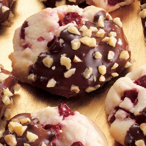 Chocolate Dipped Cranberry Cookies