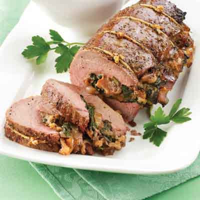 Caramelized Shallot Stuffed Beef Tenderloin