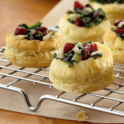 Cranberry Spinach Blue Cheese Puffs