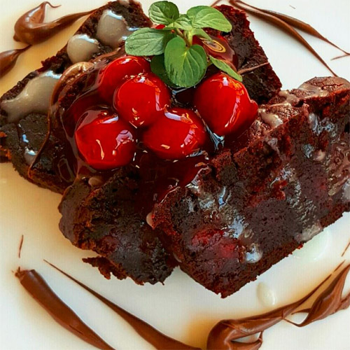 Triple Chocolate and Red Velvet Stuffed Cherry Brownies