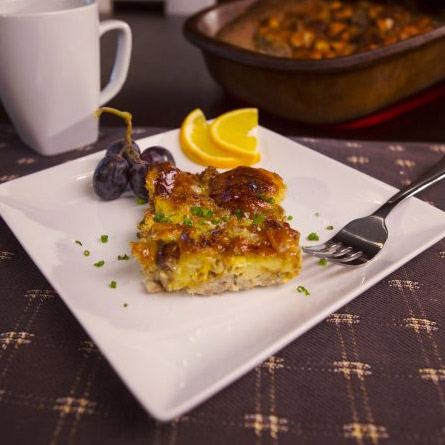 Honey Bacon Croissant Casserole