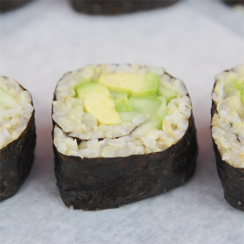 Avocado Cucumber Brown Rice Sushi