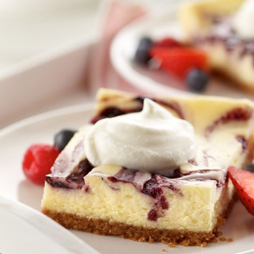 Berry Marbled Summer Cheesecake Dessert