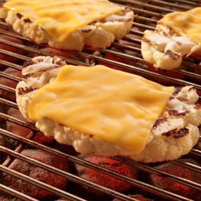 Grilled Cauliflower Steaks with Cheese