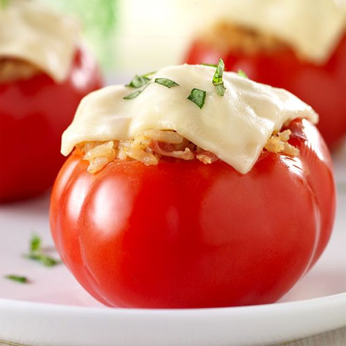 Risotto and Pancetta Stuffed Tomatoes