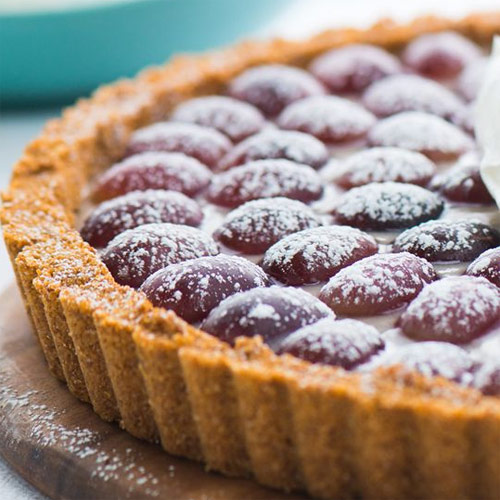 Grape Tart with Peanut Butter Whipped Cream