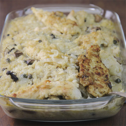 Baked Chicken Marsala and Rice Casserole