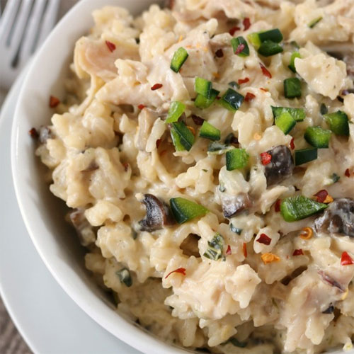 Creamy Poblano Chicken and Rice