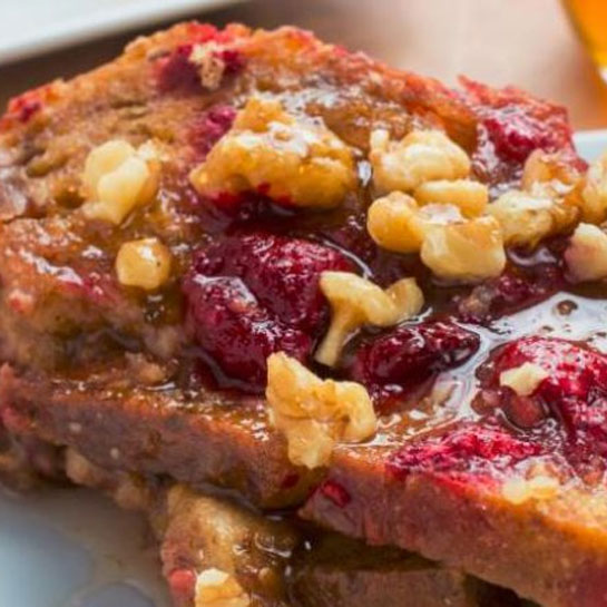 Apple Raspberry French Toast Bake